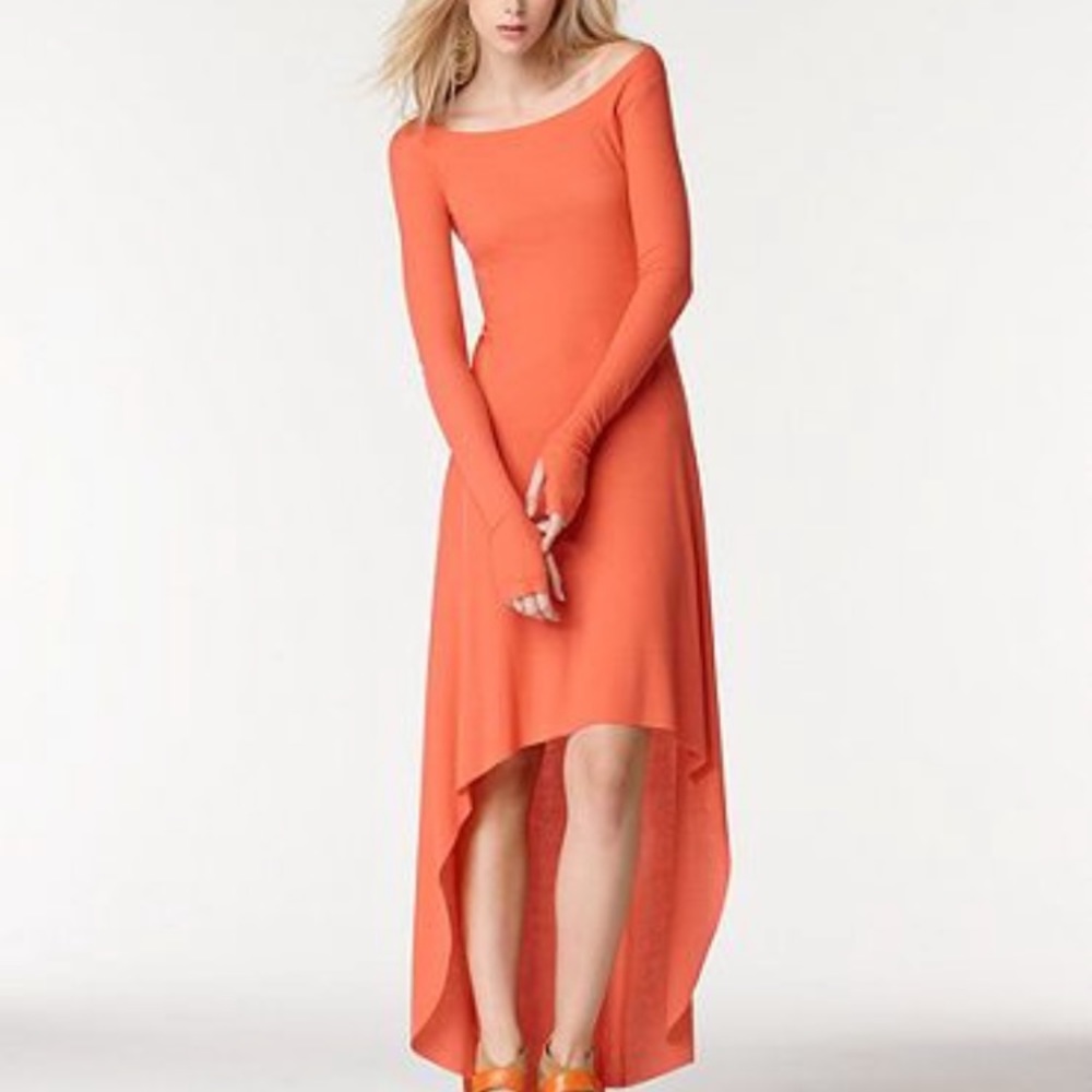 BCBGMaxAzria orange high low dress
